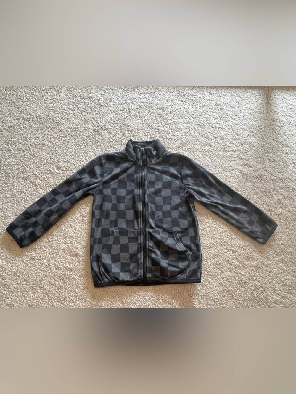 Joe Fresh Black and Gray Checkered Zip-Up Jacket